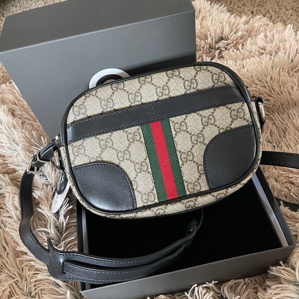 Gucci GG Supreme Monogram Web Small Shoulder Bag